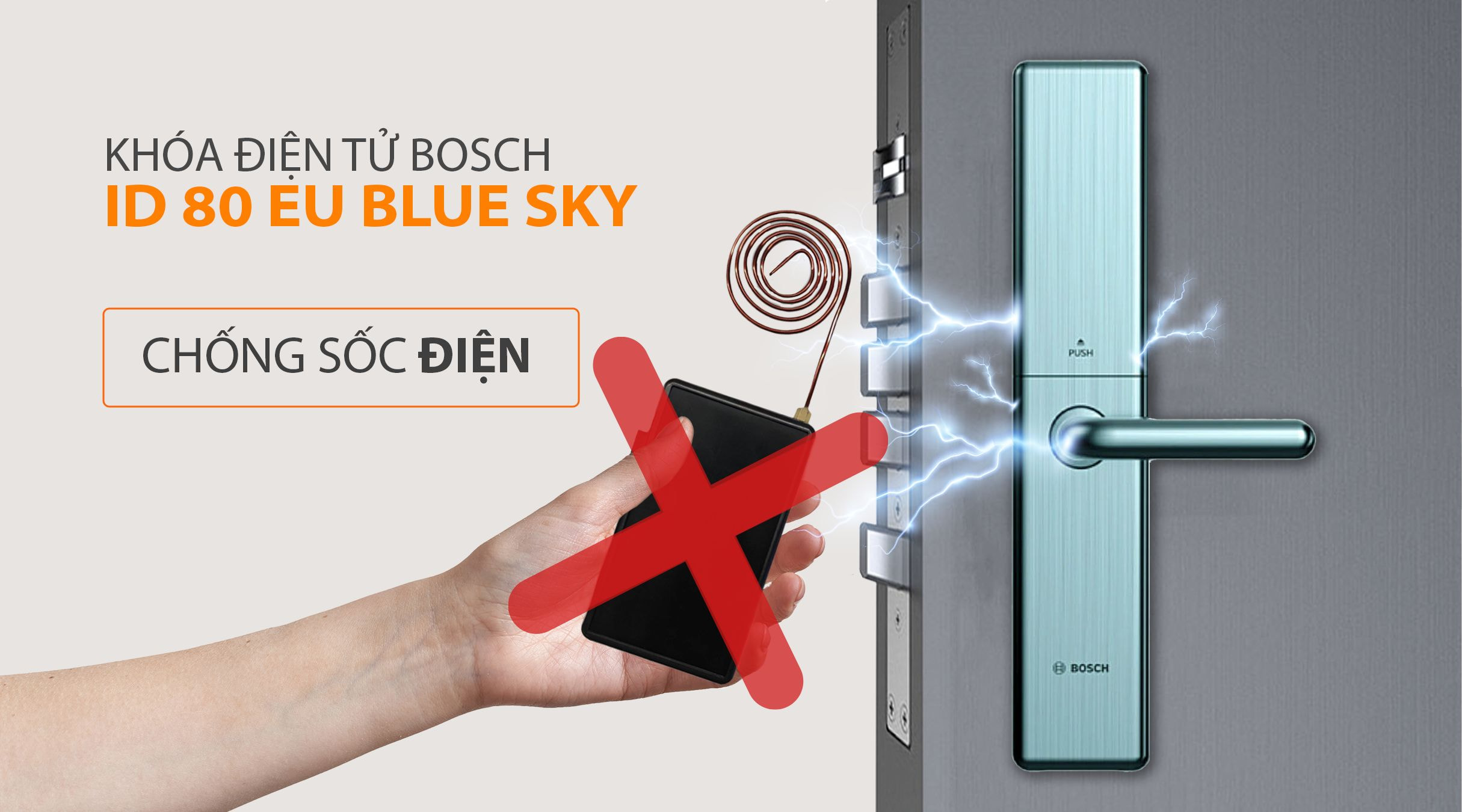 Khả năng chống sốc điện của khóa BOSCH ID 80 EU BLUE SKY